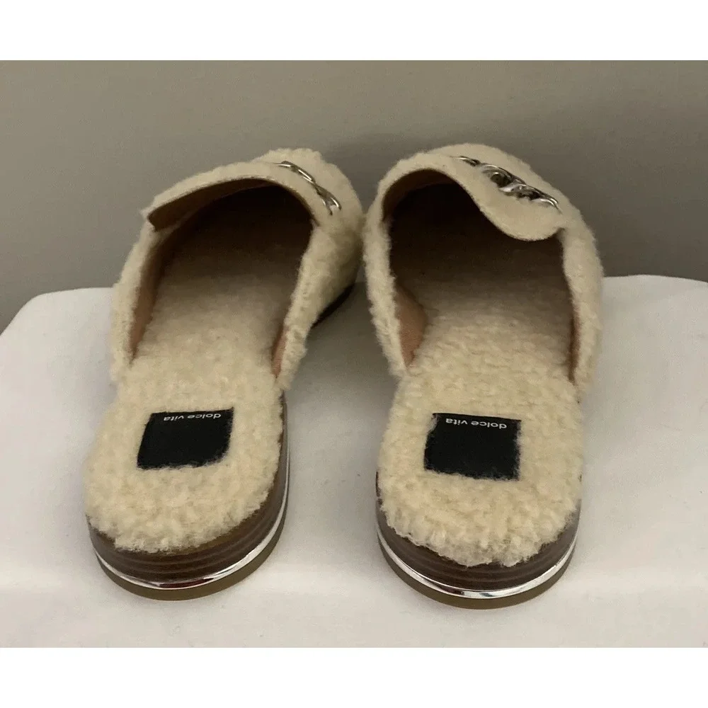 Pela Flats Natural Plush Dolce Vita Mules Women's Size 9